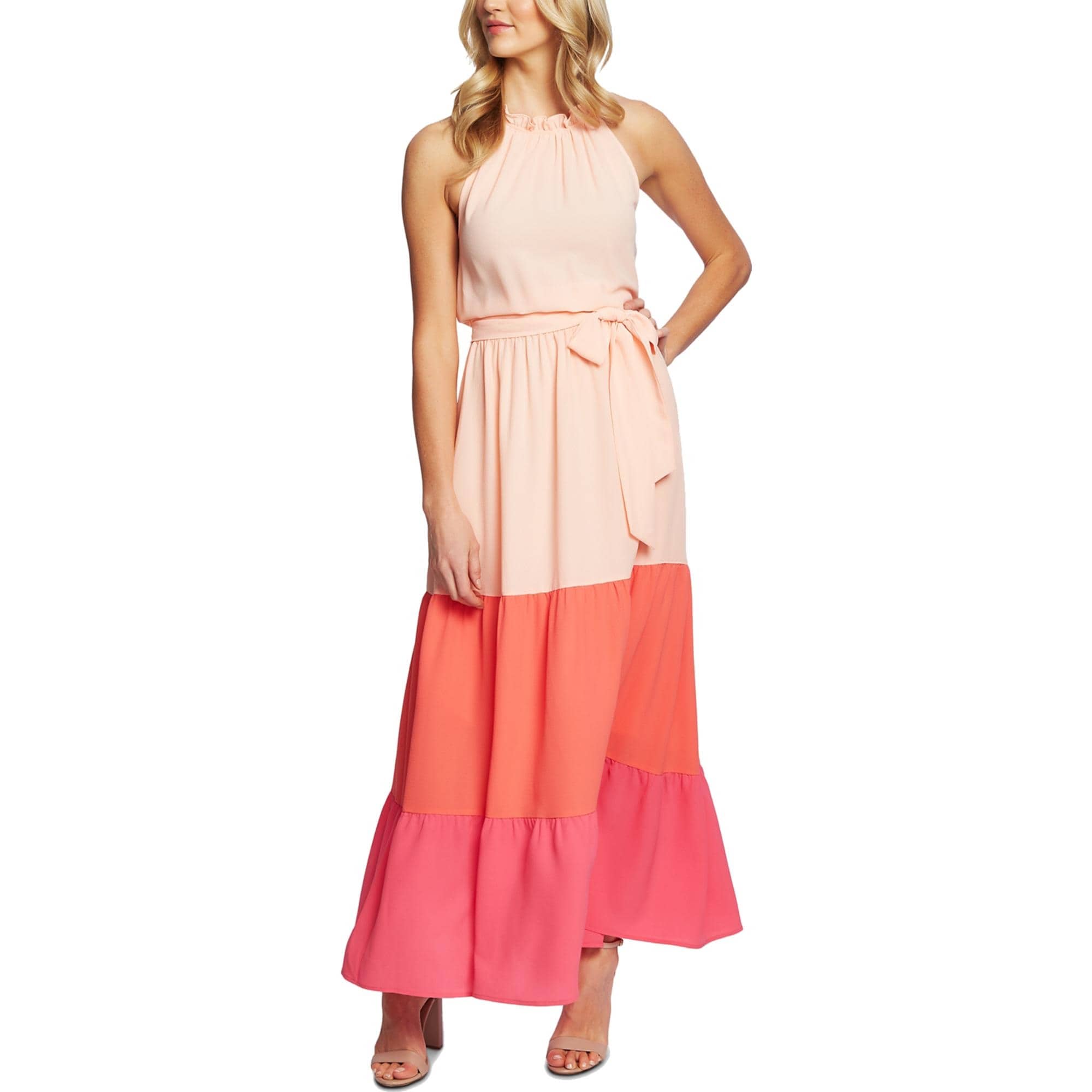 peach color women's dress