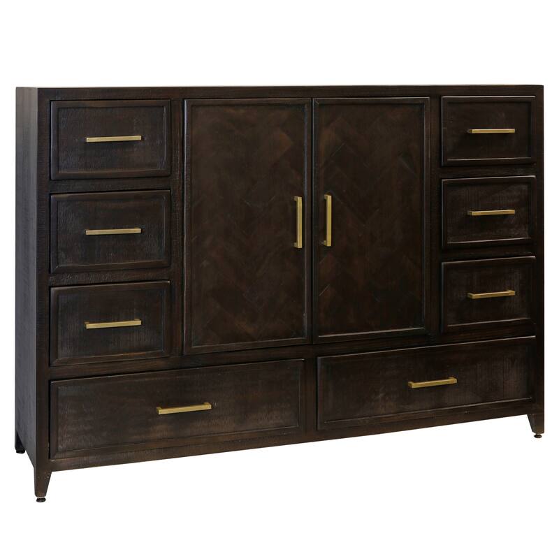 StyleCraft Harrow 2-Door, 8-Drawer Dresser - Burnt Umber - Burnt Umber