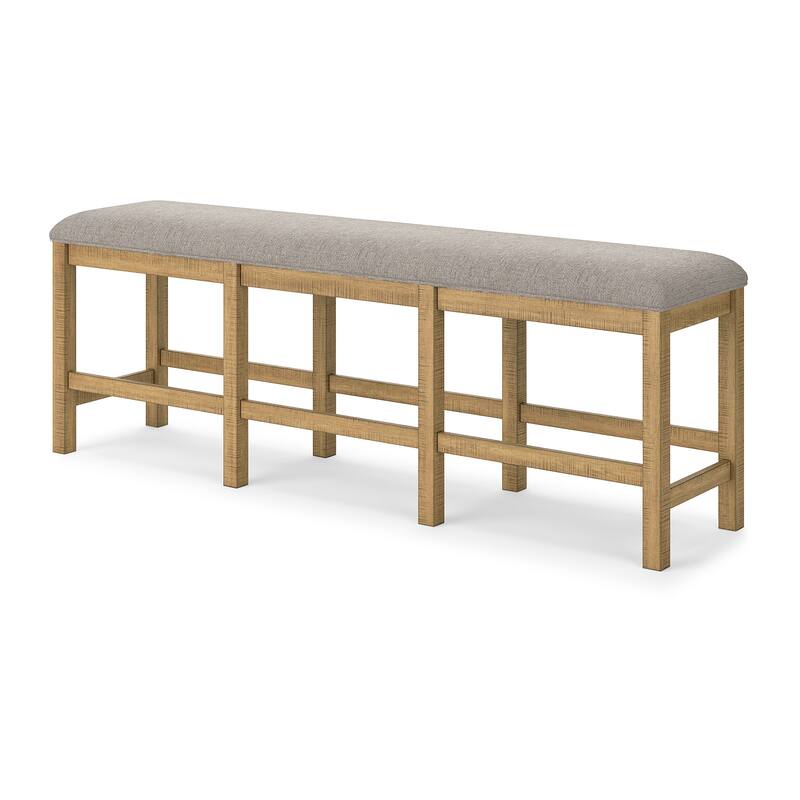 Signature Design by Ashley Havonplane Brown/Gray 72" Counter Height Dining Bench - 72.5" W x 17.5" D x 25.63" H