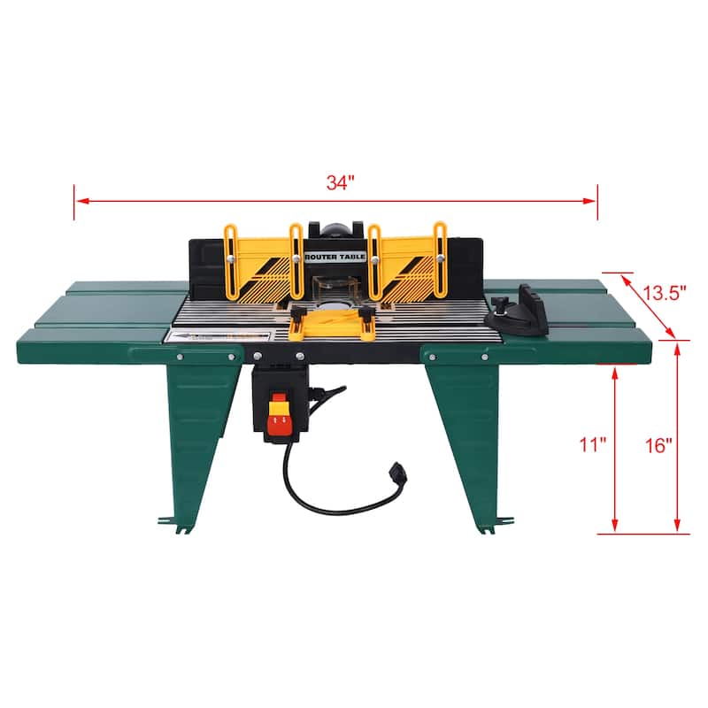 Electric Benchtop Router Table Wood Working Tool, green