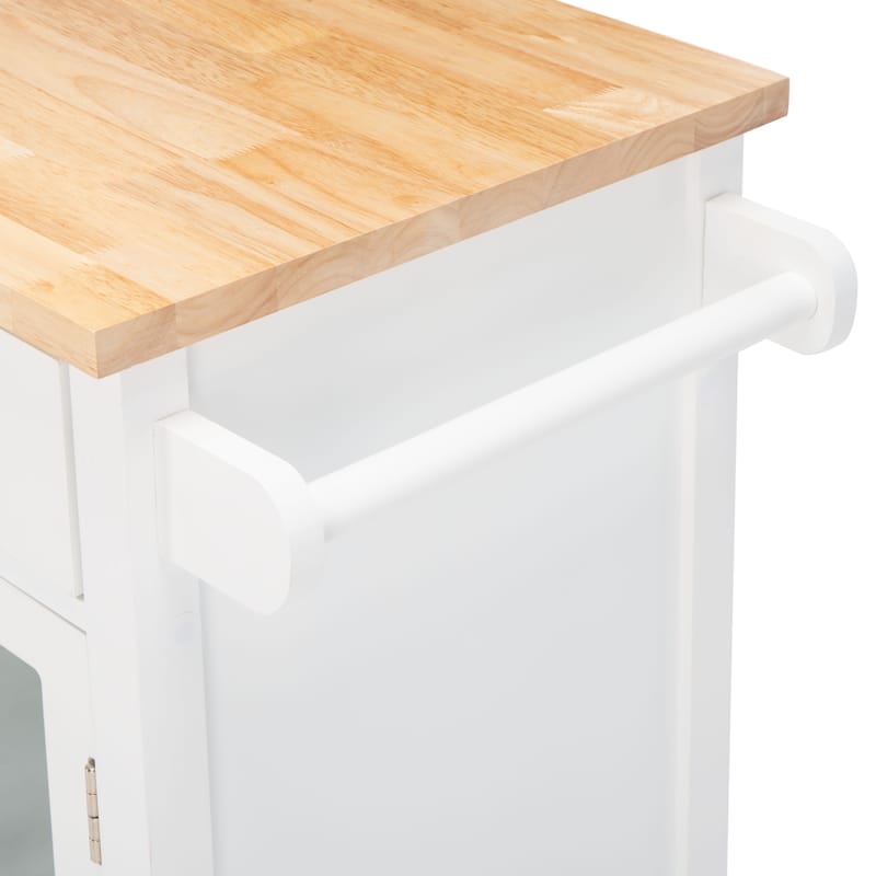 SAFAVIEH Fawn 1-Door 2-Drawer 2-Shelf Kitchen Cart - 33.5" W x 16.9" L x 35" H - 33Wx17Dx35H