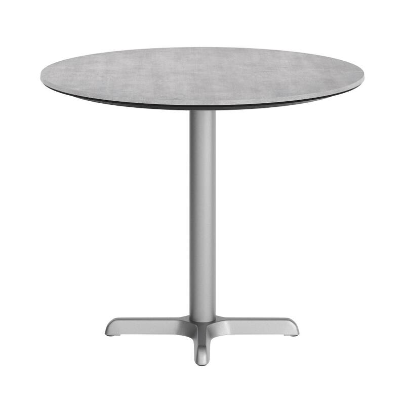 Commercial All-Weather HPL Tabletop with Crisscross Base