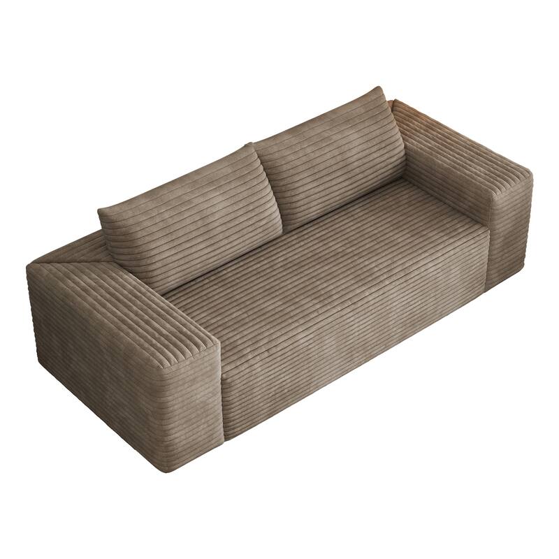 78.8" Corduroy Loveseat Sofa - Deep Seat, No Assembly Required, for Living Room, Bedroom, Apartment
