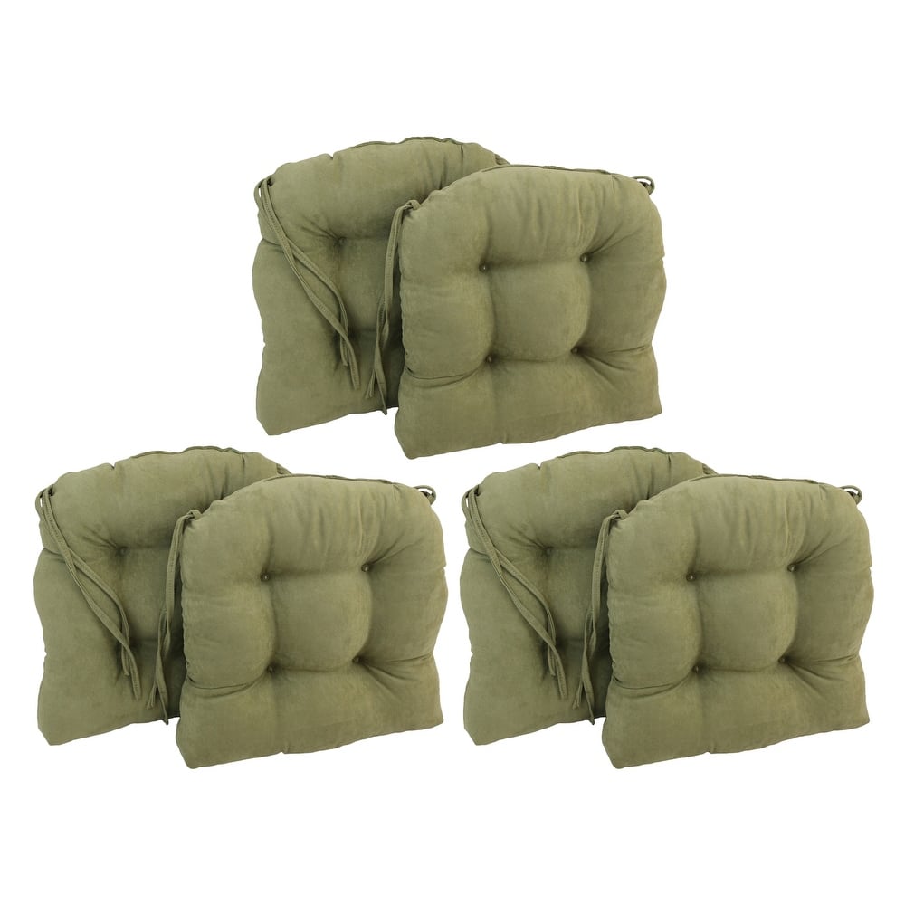 16-inch U-shaped Indoor Microsuede Chair Cushions (Set of 2, 4, or 6)