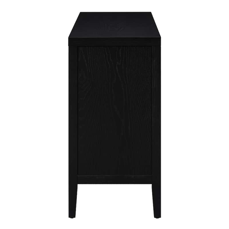 Retro Sideboard with Circular Groove Design Round Metal Door Handle