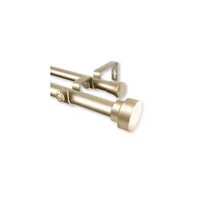 Adjustable Double Curtain Rod 120-170", Decorative Extendable Rod, Light Gold Finish, Stylish Window Treatment - M