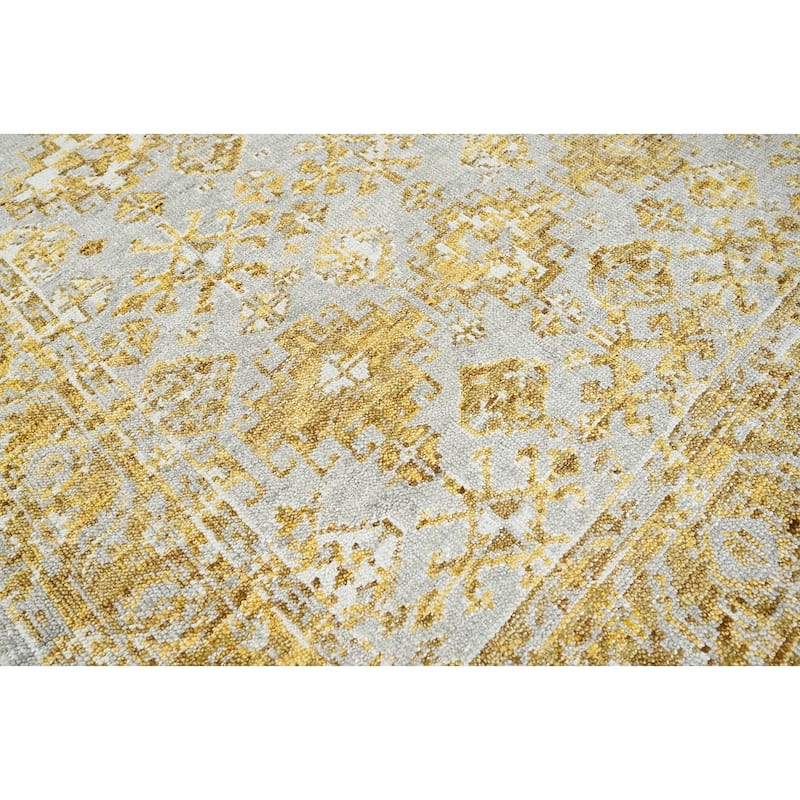 Hand Knotted Turkish Oushak Gray Wool Transitional Oriental Area Rug