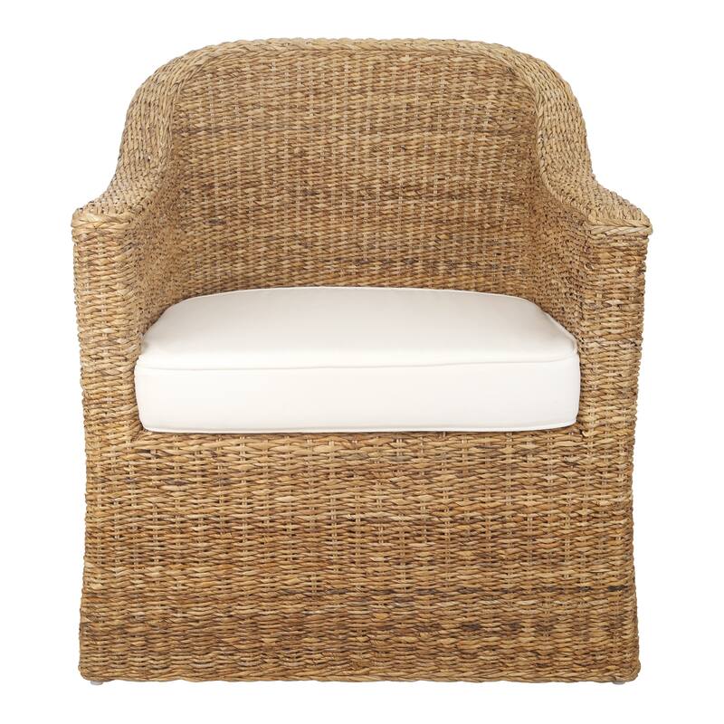 NPD Furniture Earwyn Woven Abaca Upholstered Barrel Chair