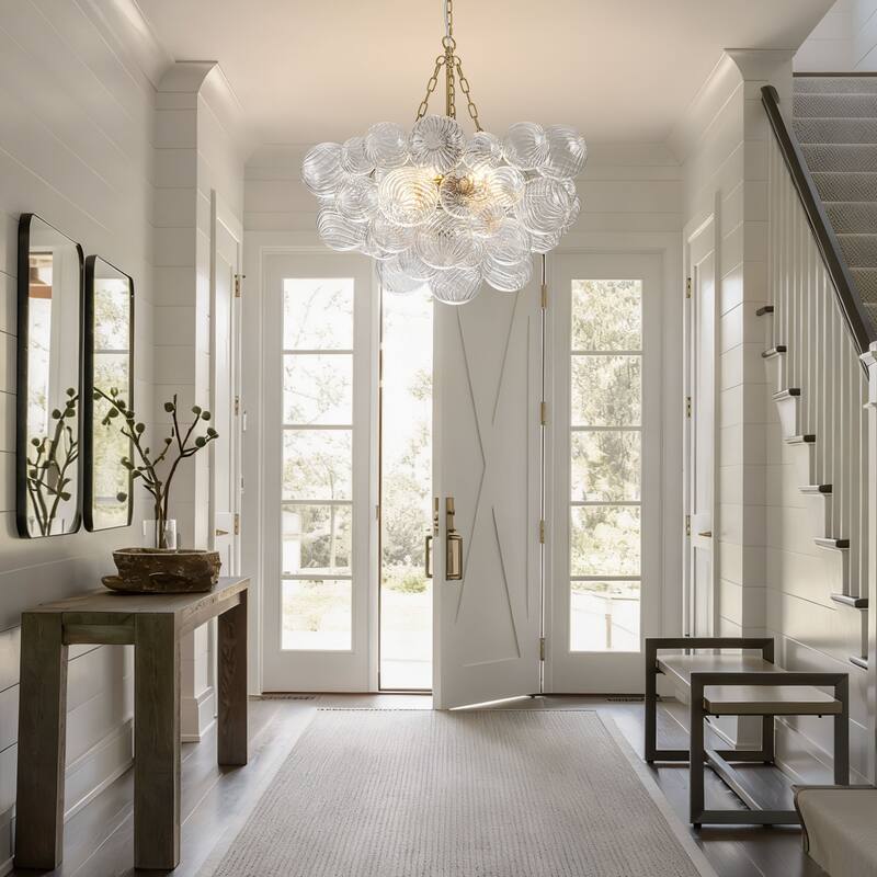 Starsky 6-Light Swirled Bubble Glass Globe chandelier