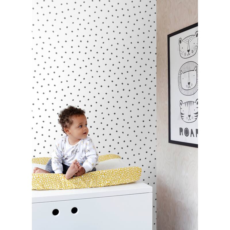 Chesapeake Pixie Black Dots Wallpaper - 20.9 x 396 x 0.025