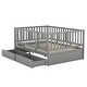 preview thumbnail 9 of 19, Full Size Daybed with Fence Guardrails and 2 Drawers