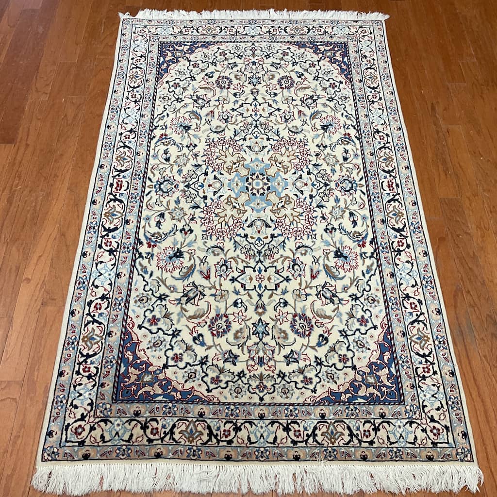 HERAT ORIENTAL Handmade Nain Wool Rug - 3'10" x 6'4"
