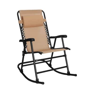 Outdoor Patio Folding Reclining Lounge Rocking Chair - 33.6 x 37.4 x 26 inch