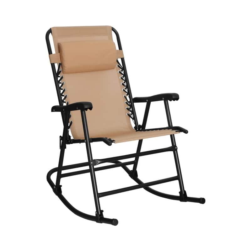 Outdoor Patio Folding Reclining Lounge Rocking Chair - 33.6 x 37.4 x 26 inch