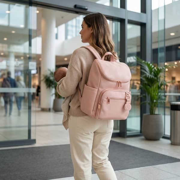 city quilted faux leather diaper backpack Montecito Bag Checkered zippered opening Free Shipping! Madden NYC Women's