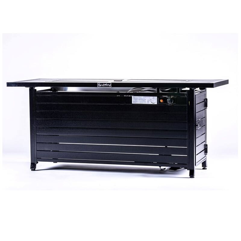 Origins by Alpine Vista Rectangular Fire Pit Table, Hammered Black