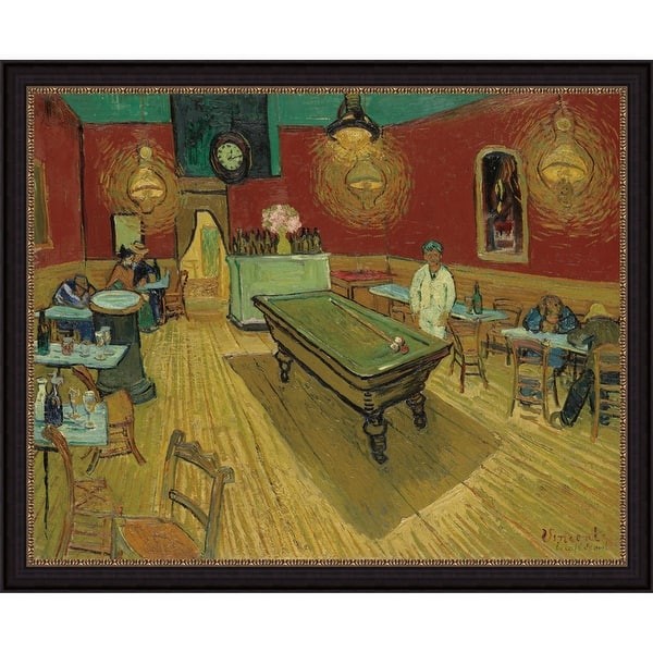 The Night Cafe By Vincent Van Gogh Giclee Print Oil Painting Black Frame Size 19 X 17 Overstock 32065034