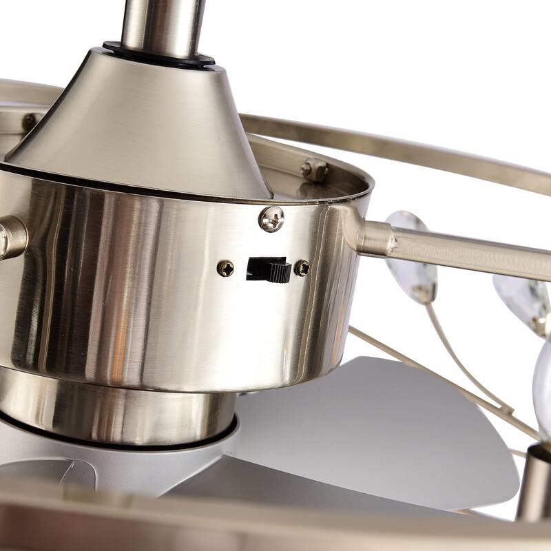 20-in Nickel Indoor Caged Ceiling Fan with Light Remote (5-Blade)