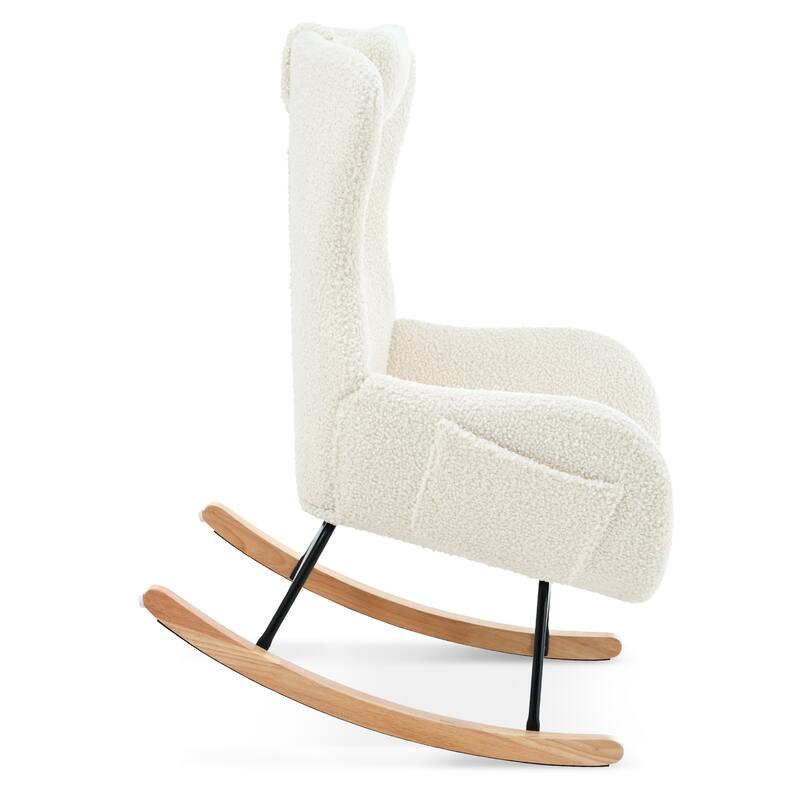 26.38" High Back Rocking Chair with Pocket