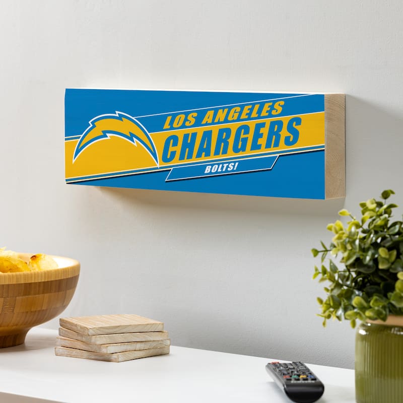 Los Angeles Chargers Wooden Tabletop Mantel Shelf Sign