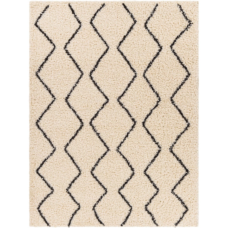 Livabliss Kasey Plush Boho Stripe Area Rug