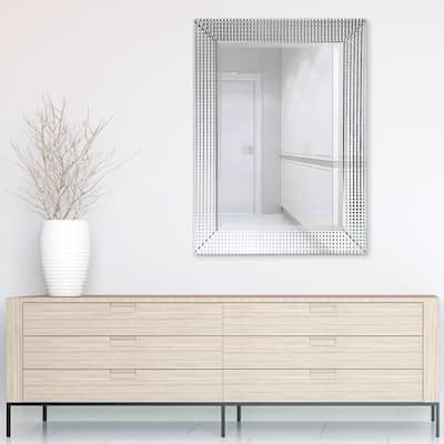 Bling Beveled Glass Rectangle Wall Mirror,Bathroom Mirror - 30 in. x 1.24 in. x 40 in.