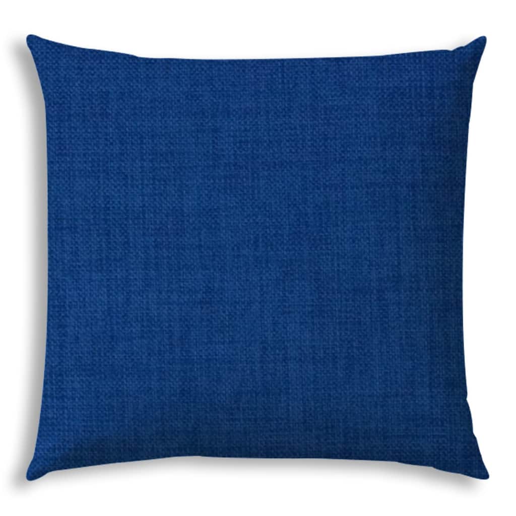 HomeRoots 20" X 20" Aqua Blue Blown Seam Solid Color Throw Indoor Outdoor Pillow - 20