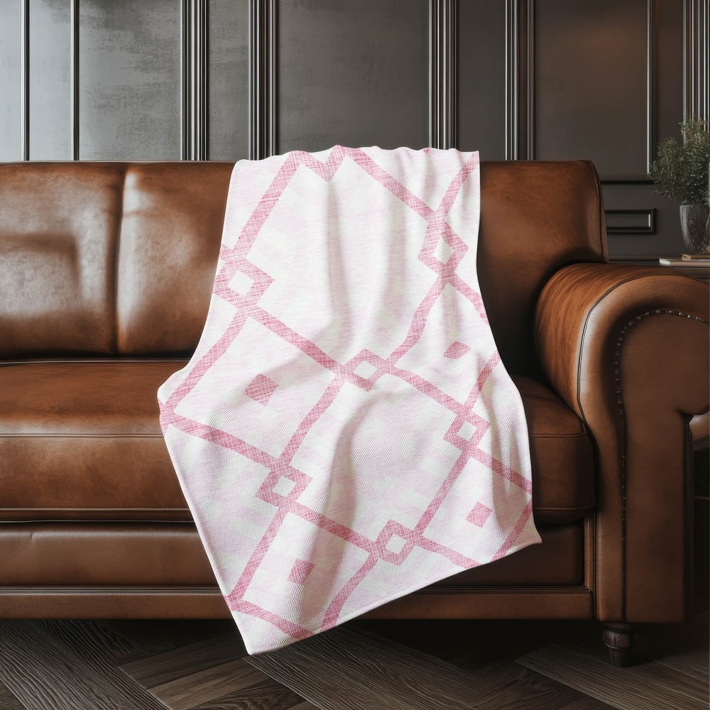 Premium Machine Washable Contemporary Geo Sherpa Throw Blanket