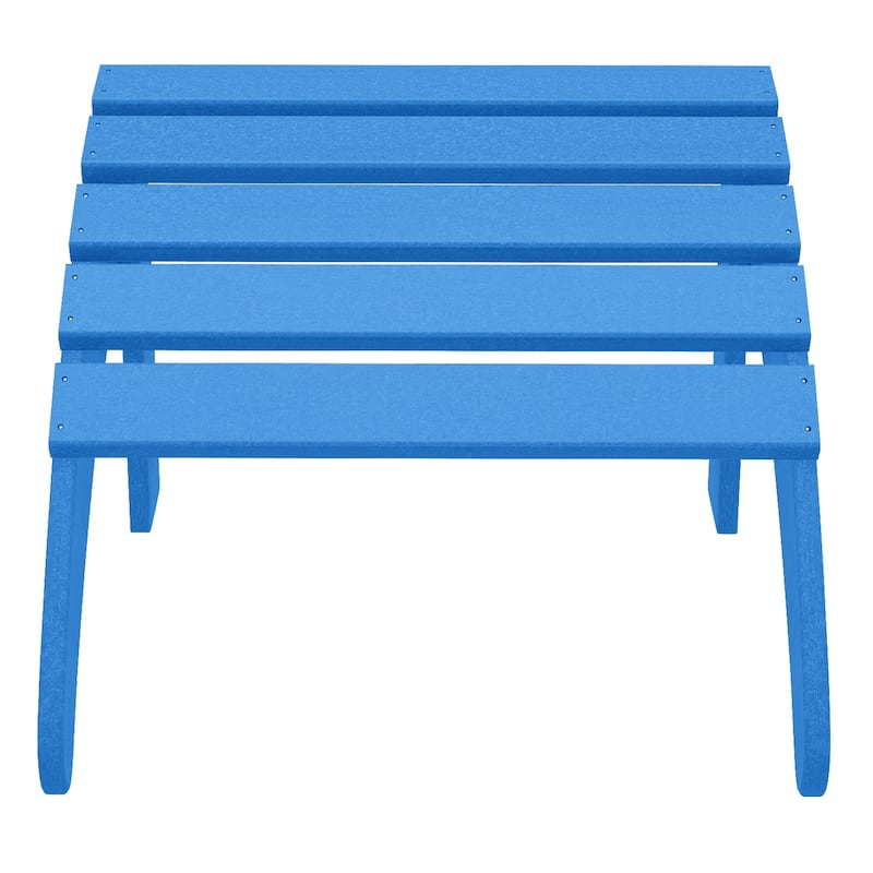 Polytrends Laguna Hdpe All Weather Outdoor Patio Foldable Ottoman - Pacific Blue