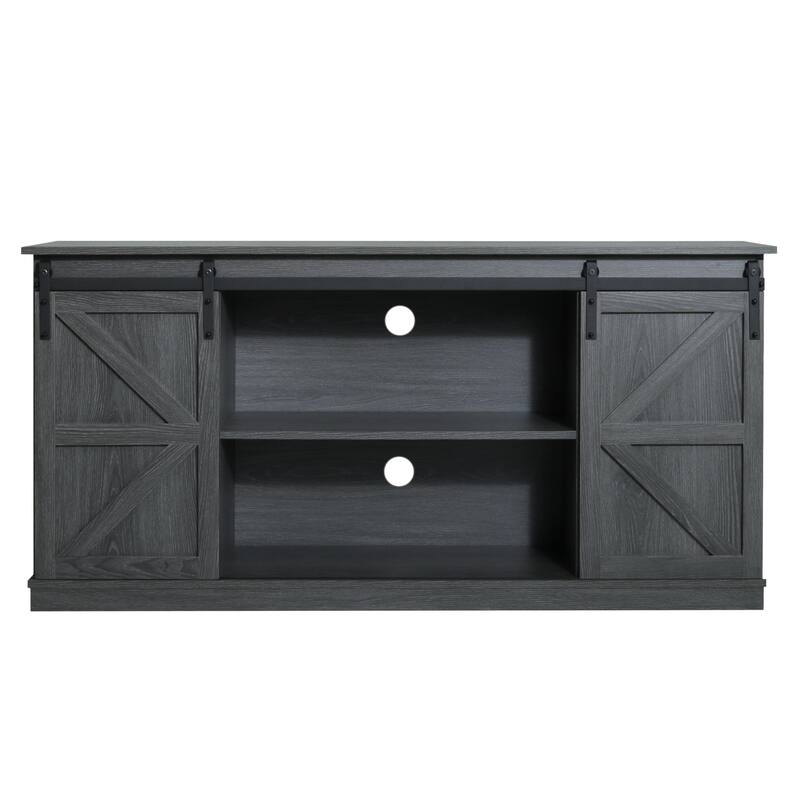 Farmhouse TV Stand for up to 60" with Sliding Barn Door