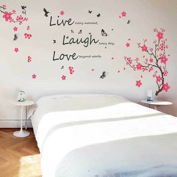 Shop Walplus Blossom Vivid Live Laugh Wall Sticker Wall Decal Home Décor Overstock 32007141