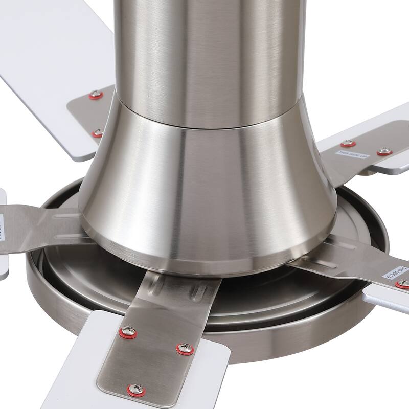 YUHAO AeroLite 48 in. Indoor White Low Profile Standard Ceiling Fan with Bright White Integrated LED Light Kit, Remote Included