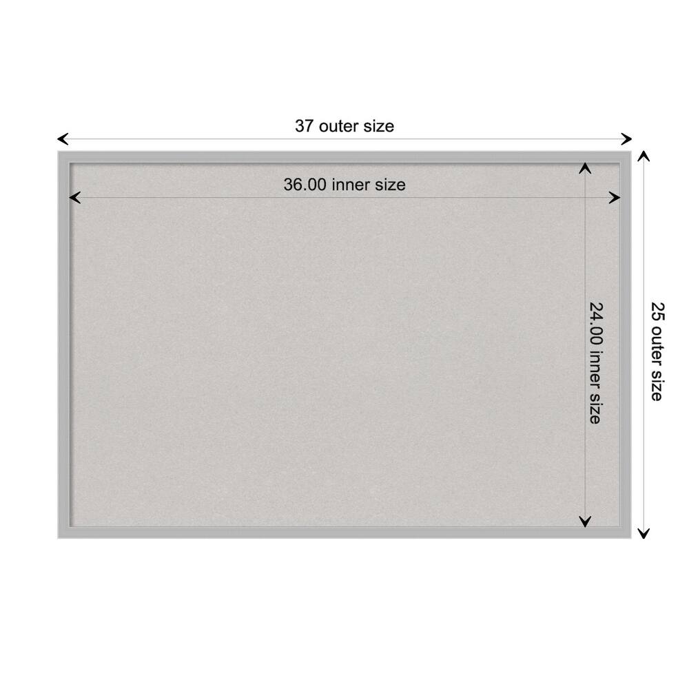 Hera Chrome Framed Grey Corkboard Bulletin Board