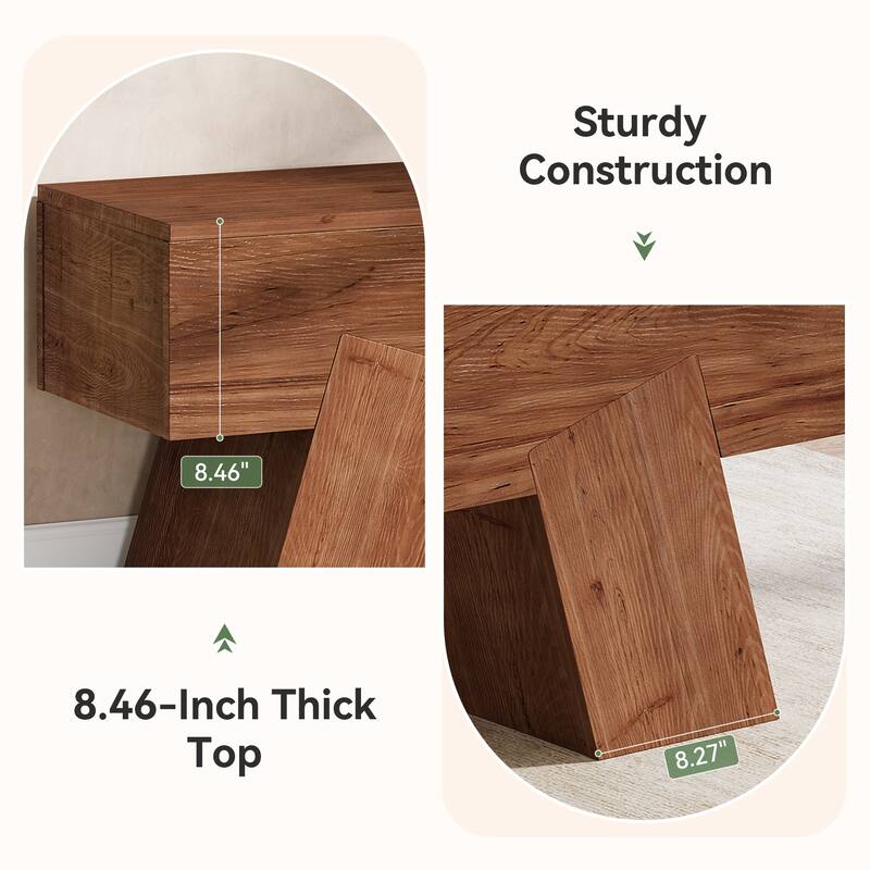 Solid Wood Shoe Bench with Sturdy Legs