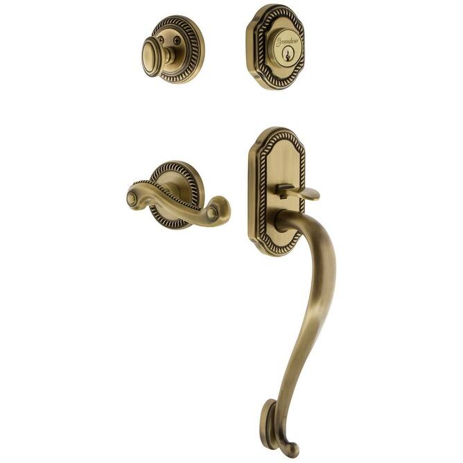 Grandeur Newport Solid Brass Rose Right Handed Keyed Entry Single