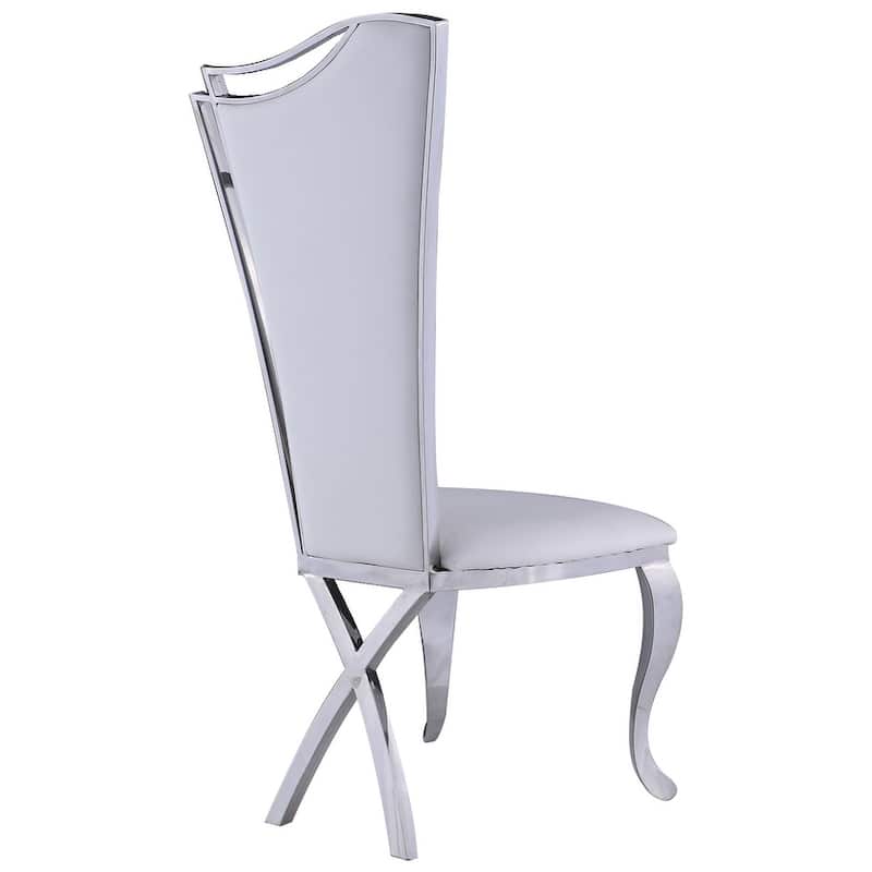 Somette White Contemporary Tall Back Side Chair, Set of 2