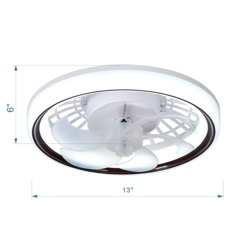 13-In Socket White LED Ceiling Fans with Lights and Remote