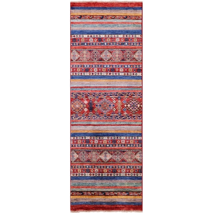 Golden Nile Khorjin Persian Gabbeh Hand Knotted Wool Runner Rug - 2' 0" X 5' 9" Runner