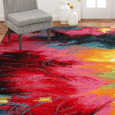 Home Dynamix Splash Mondrian Contemporary Abstract Area Rug