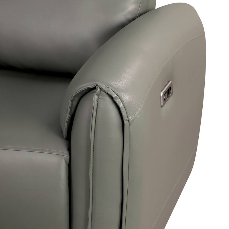 Furniture of America Elente Modern 3-Piece Faux Leather Power Recline Sofa Set with USB Ports