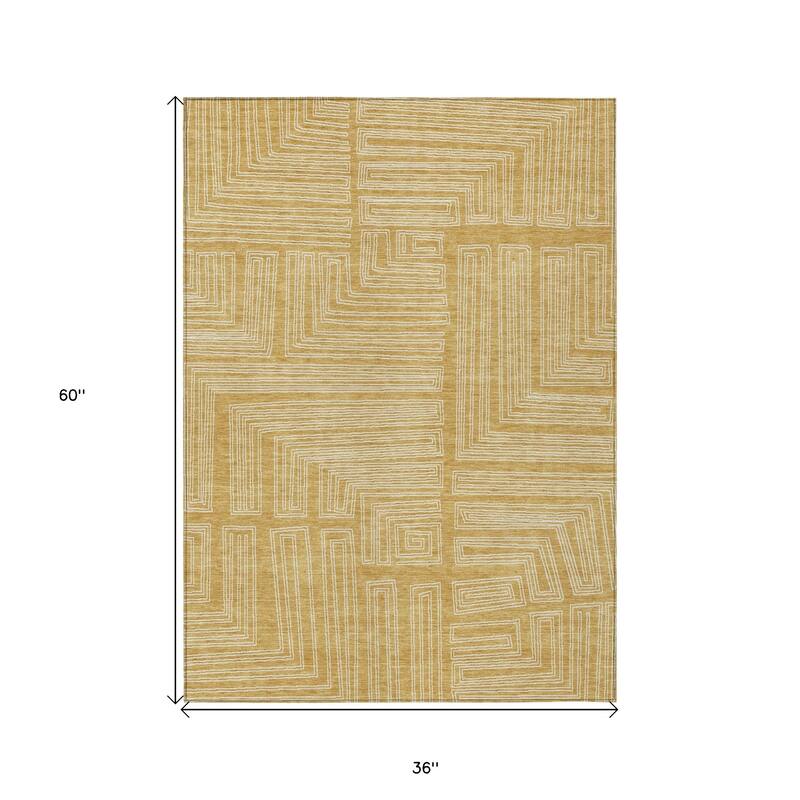 HomeRoots Geometric Transitional Rectangle Outdoor Rug