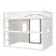 preview thumbnail 50 of 56, Full Size Solid Wood House Loft Bed with Ladder