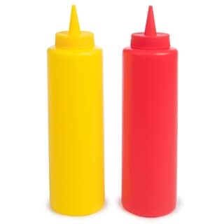 Cooking Concepts Set of 2 12oz Ketchup Mustard Colored Condiment Squeeze Bottles for sale online 