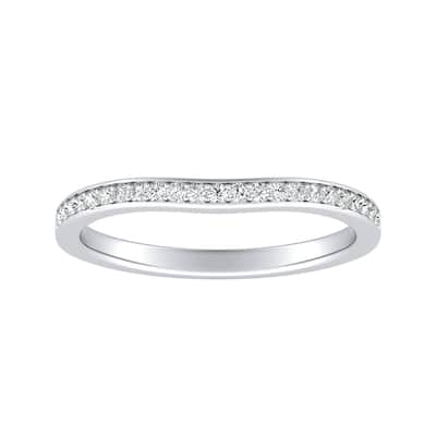 Auriya 1/8ctw Contoured Diamond Wedding Band 14k Gold