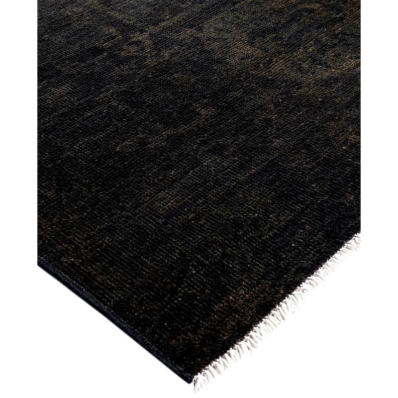 Overdyed One-of-a-Kind Hand-Knotted Area Rug - Black - 8' 7" x 10' 1"