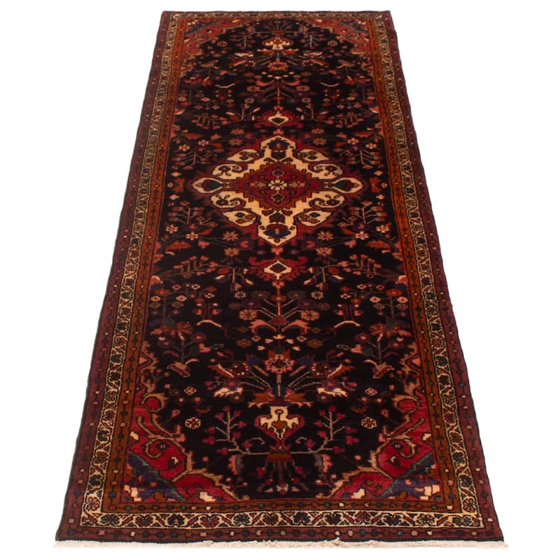 ECARPETGALLERY Hand-knotted Anatolian Vintage Navy Wool Rug - 3'7 x 10'5