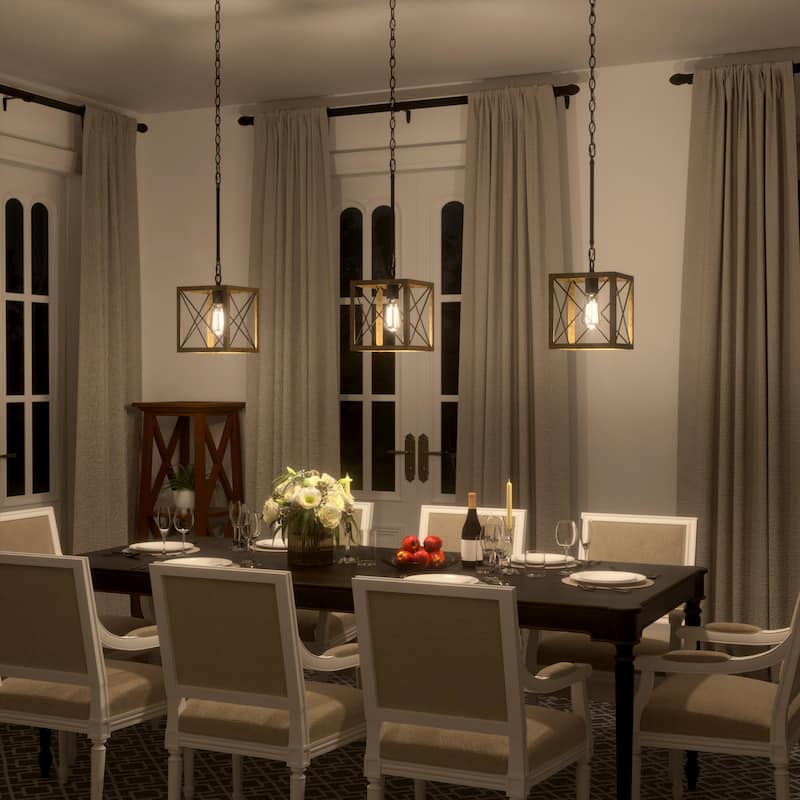 Kiro 1-light Modern Farmhouse Rectangle Pendant Light with UL Certified - N/A