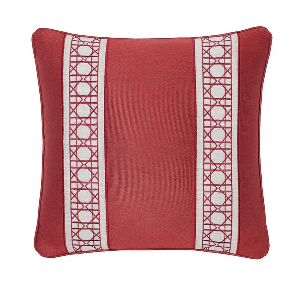 Rose Tree Savoy Solid Textured Throw Pillow with embroidery Bed