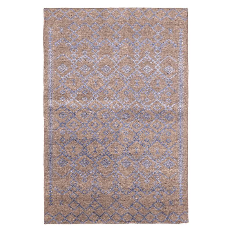ECARPETGALLERY Hand-knotted Tangier Brown Silk, Wool Rug - 5'2 x 7'9
