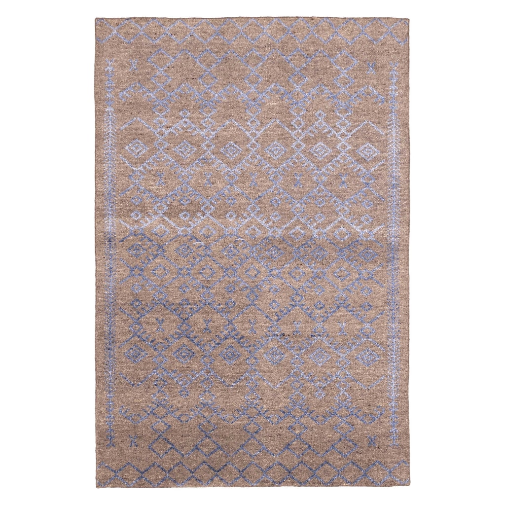 ECARPETGALLERY Hand-knotted Tangier Brown Silk, Wool Rug - 5'2 x 7'9